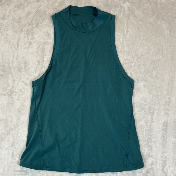 Lululemon Wundermost Ultra-Soft Nulu Mockneck Tank top Teal sz 4 - Picture 1 of 5